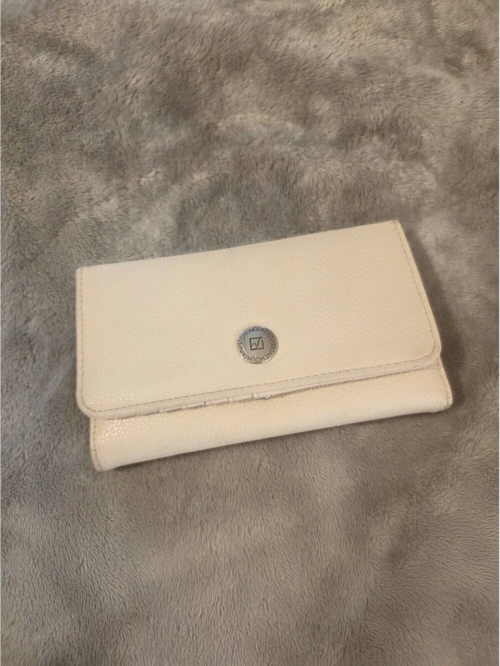 Women's Wallet, Stone Mountain White Leather Trifold Wallet,